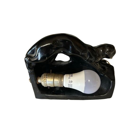 Vintage 1950's Crouching Black Panther Light 8" Long‎ x 7" tall - Picture 3 of 9